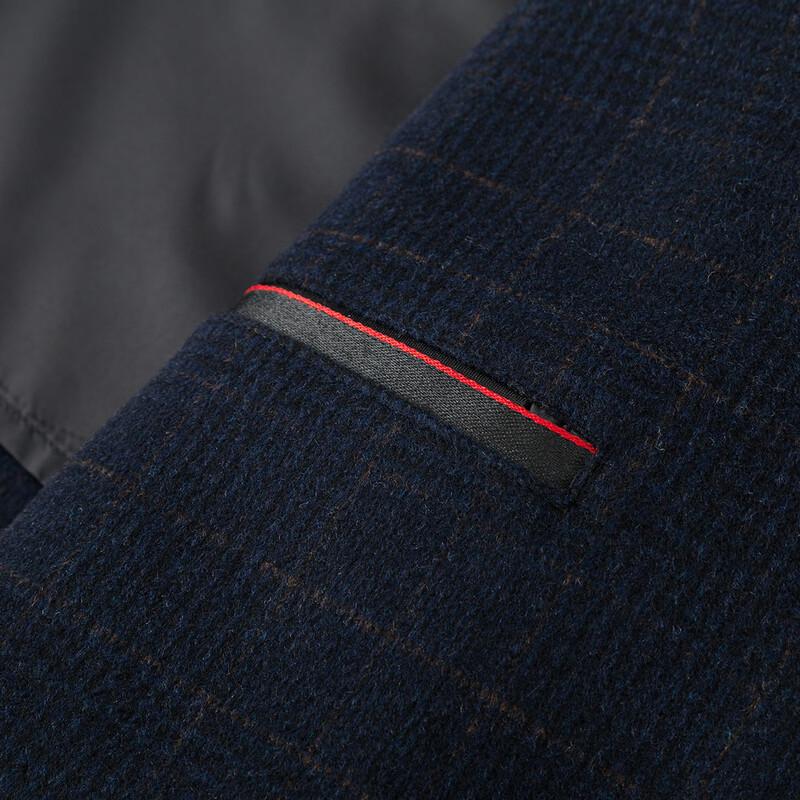 MONTAGUT Men's Winter Plaid Wool Blend Overcoat