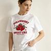 Unisex Modal Tshirt Strawberry Sweet Like Print Short Sleeve Round Neck Cute Fruit Casual Soft Graphic Tee Black White