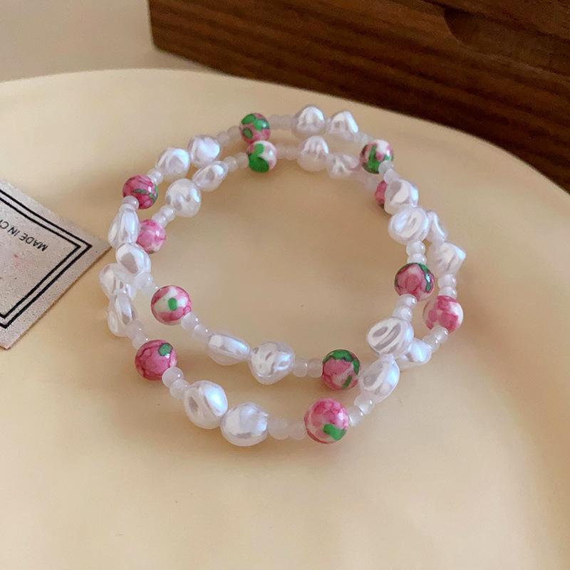Bow Zircon Crystal Beaded Glass Bracelet New Chinese Retro Bracelet Fashion Versatile High Sense Jewelry Women