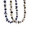 European-American Niche Design Lapis Lazuli Shell Beaded Necklace: Spotted Stone Round Bead Clavicle Chain, Vacation Style