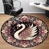 1PC Swan Mandala Art Office Round Rug, Non Slip, Soft and Durable Office Rug for Interior Decoration, Perfect for Office