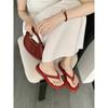 Soft-soled flip-flops women's summer outer wear 2025 flat bottom with skirt thick-soled beach foot splint cool slippers tide
