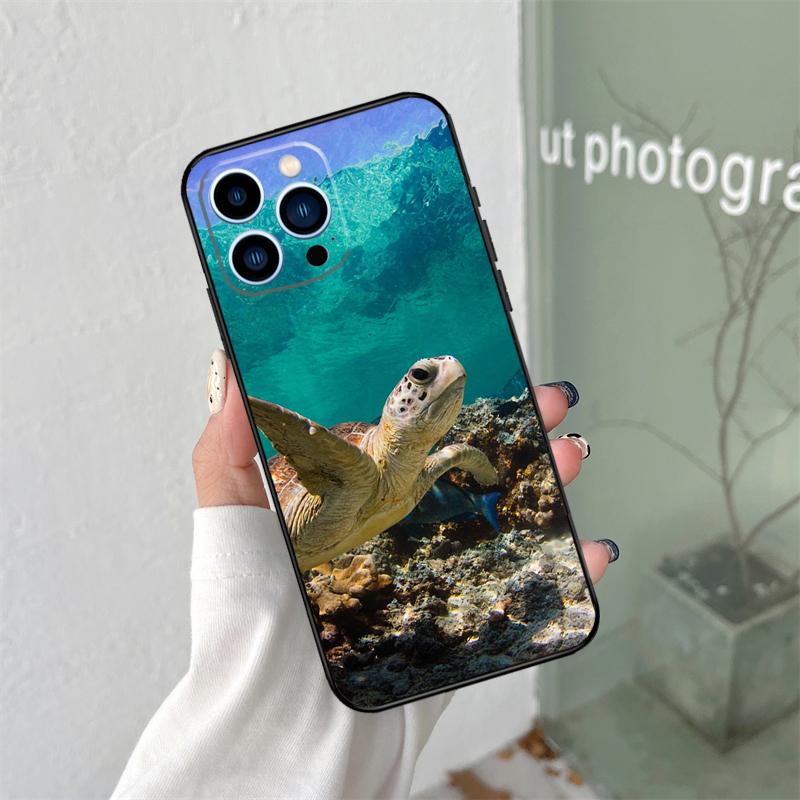 Cute Cartoon Turtles Silicone Soft Case For iPhone 17 Air 11 14 16 15 Pro Max 12 13 Mini 16 Plus 16e Back Cover