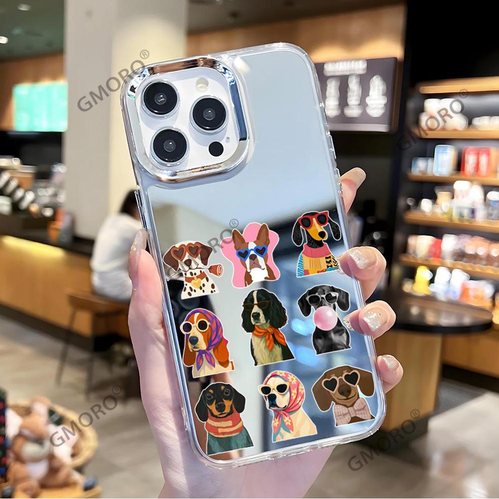 Creative Funny Puppy Suitable for Iphone17promax Mobile Phone Case Apple 16 with Mirror 15 Girls Mobile Phone Case