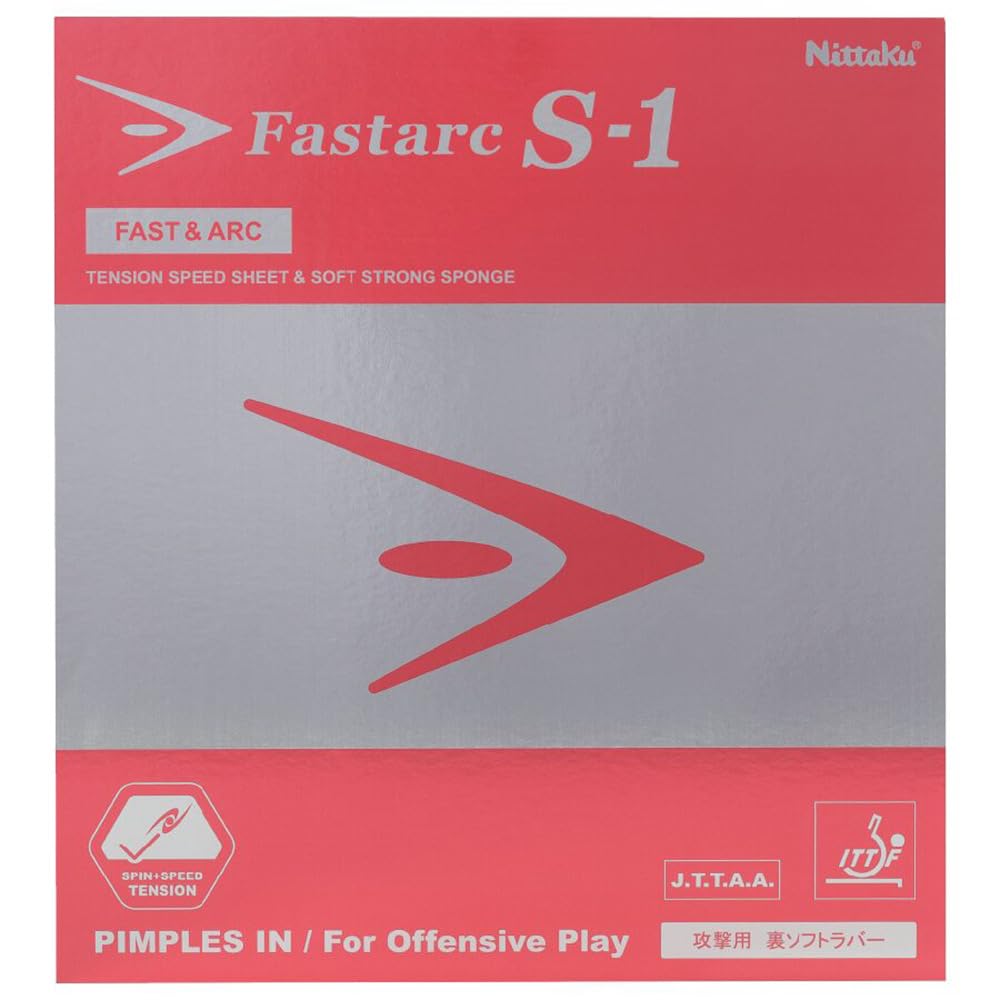 Nittaku Fastark S-1 Tension Rubber for Table Tennis, Extra Thick, Red, NR-8703