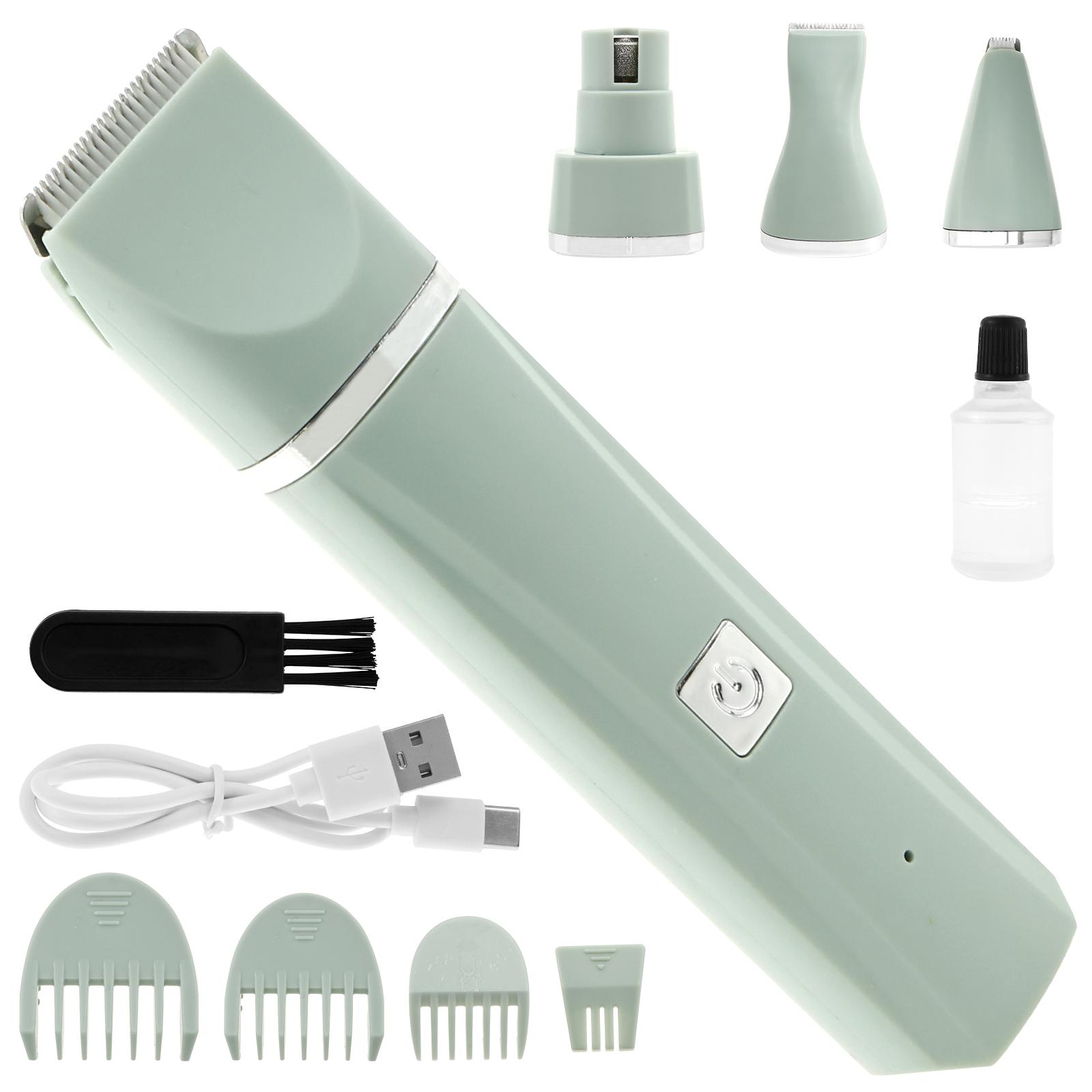 

Professional Dog Hair Clipper Rechargeable Electrical Pet Grooming Trimmer Low Noise Dog Cat Hair Clipper Two Speed зелёный