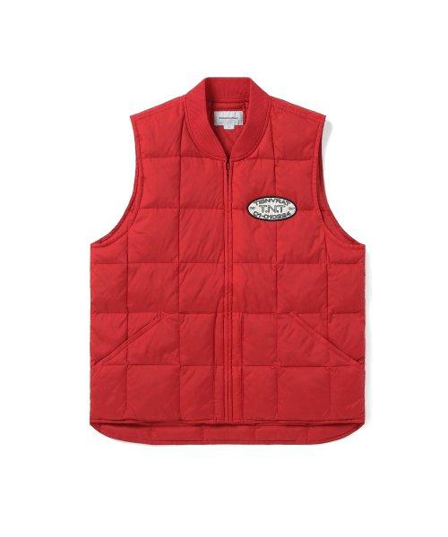 Thisisneverthat Ripstop Quilted Down Vest Red S