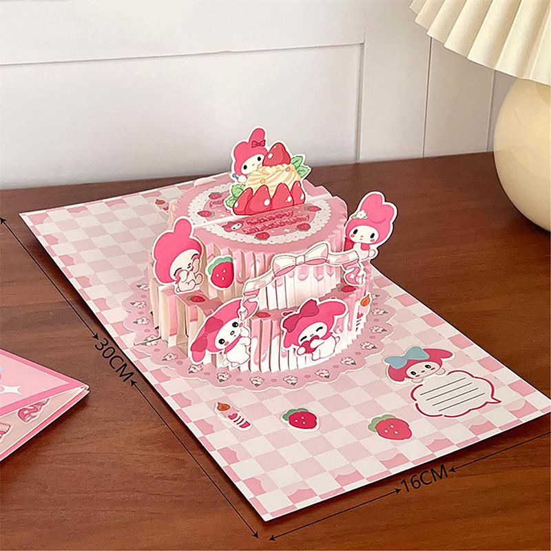 

Diy мультфильм 3D торт ко дню рождения поздравительная открытка подарки складной конверт материал пакет розовый