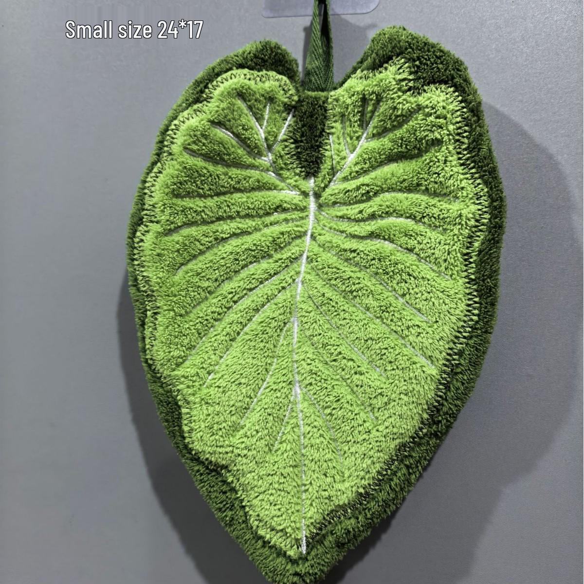 

Monstera Leaf Wall-Mounted Hand Towel - Absorbent Coral Fleece for Bathroom & Kitchen