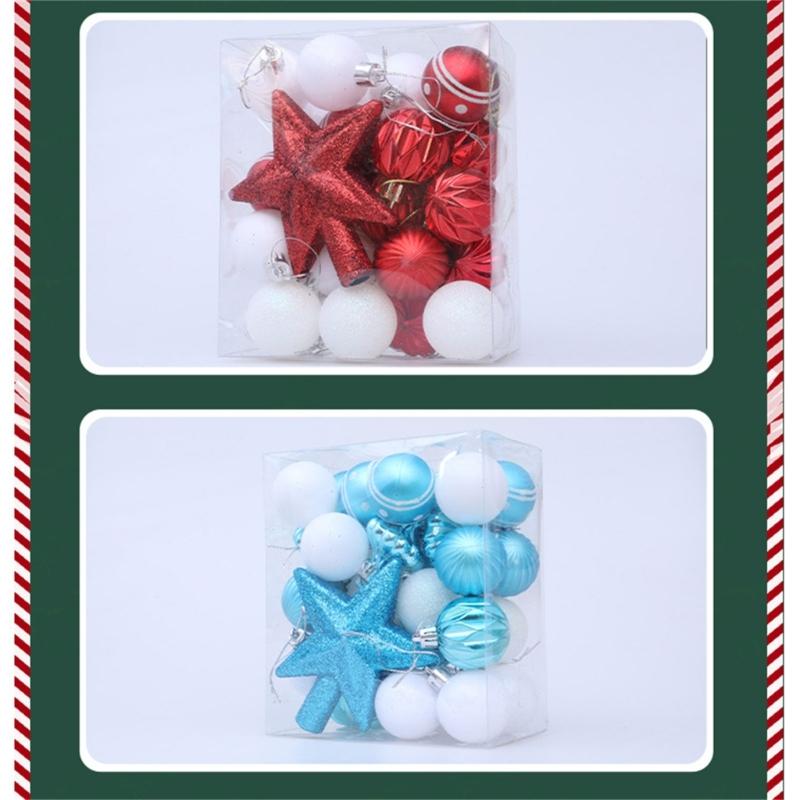 31Pcs Christmas Baubles Ornament Shatterproof Decorative Baubles For Christmas Tree Wedding Winter Festival Celebration