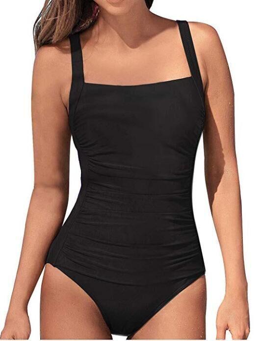 New swimsuit one-piece swimsuit sexy solid color shoulder strap women s swimsuit S