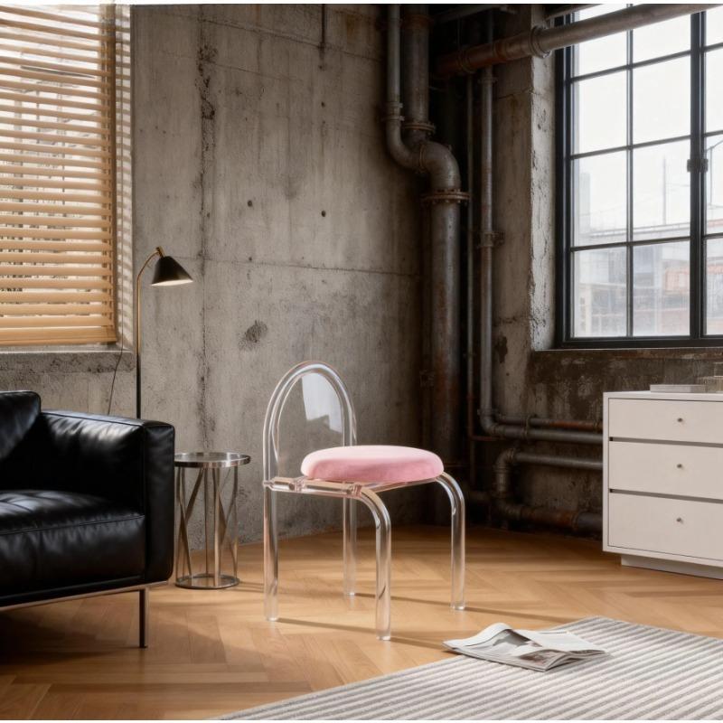 Moderner Klarer Acrylstuhl - 1 Stück Transparenter Vielseitiger Sitz für Schlafzimmer, Schminktisch & Esszimmer, Minimalistisches Langlebiges Design