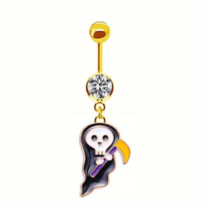 

1 шт. кольцо для пупка в виде Санты, снеговика, из нержавеющей стали, украшение для пупка в виде луны, головы призрака, пяти звезд, пирсинг для пупка, ювелирное изделие