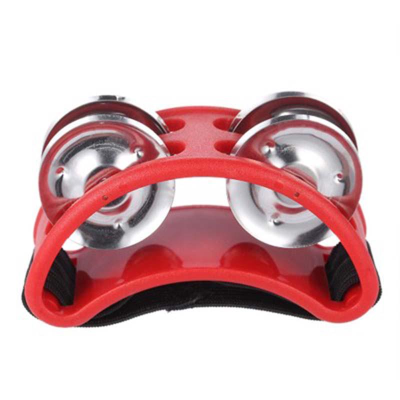 1Pc Creative Hand Foot Tambourine Percussion Musical Instrument Bell Hand Shaking Drum With Metal Bell For Guitar Drum Accessory