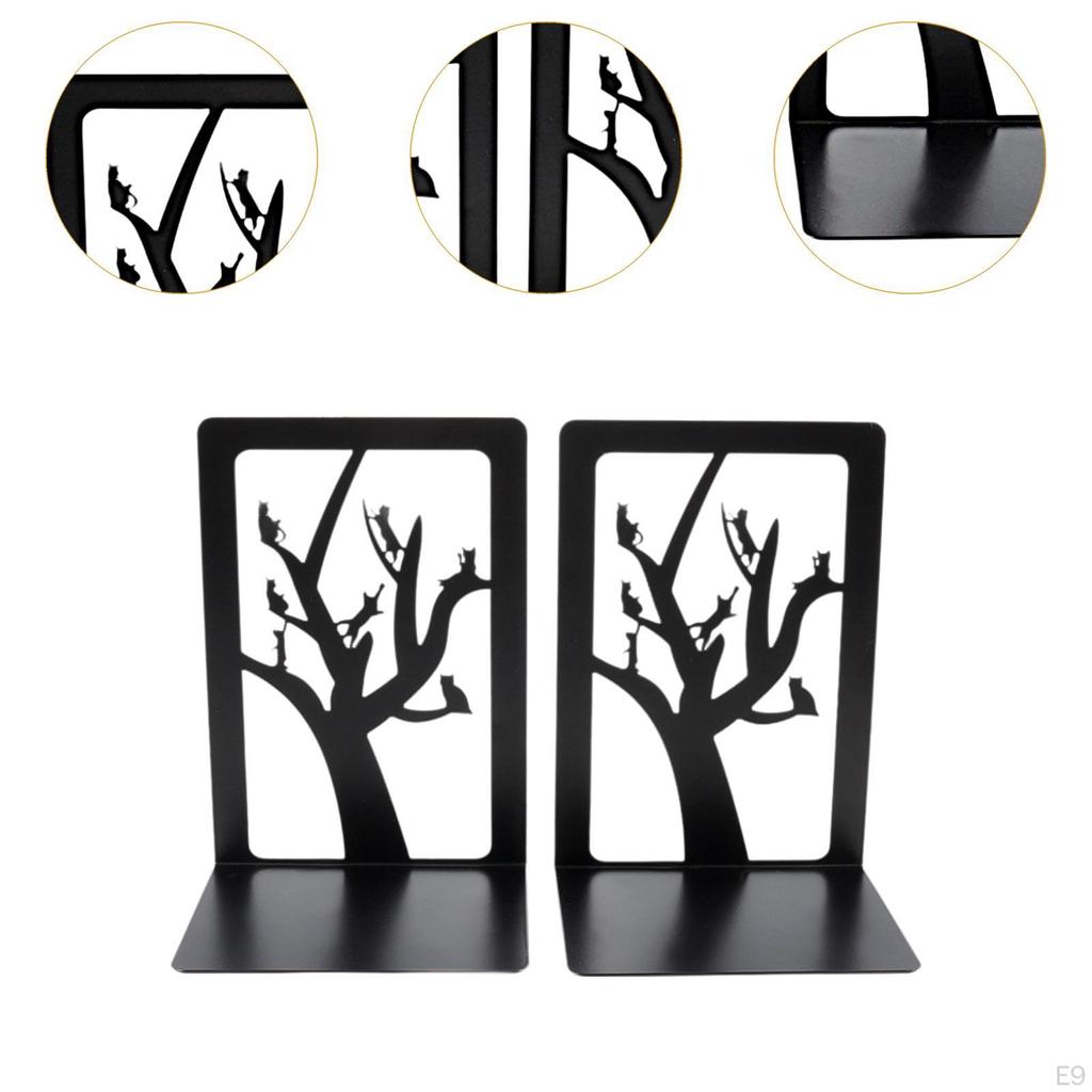 2 stk Metall Bokstøtter, Bokholderstativ, Dekorative Bokstøtter, Stoppere for Skrivebord Hjemmekontor