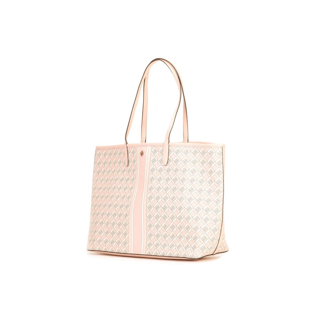 Tory Burch TB Perry Borsa a Tote Grande Capacità in Tela Rivestita Trapuntata con Logo per Pendolari Donna Rosa Multicolore 82398-655