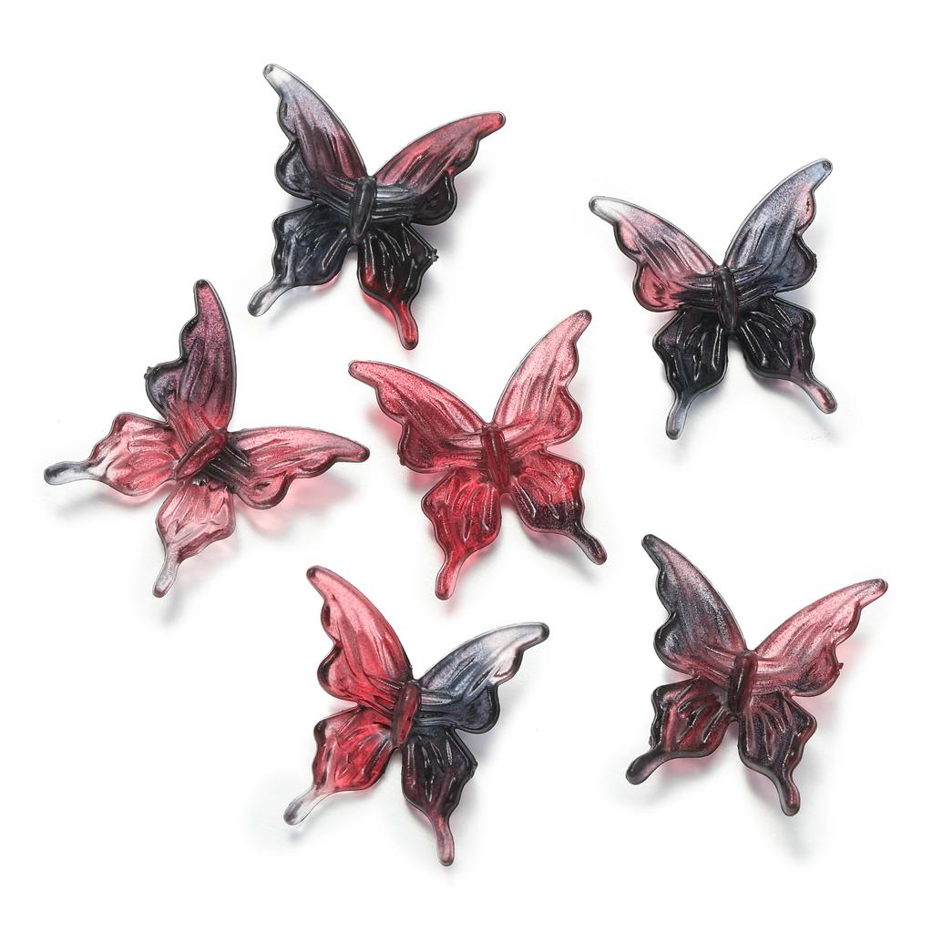 10Pcs/Lot Two-Color Butterfly Acrylic Bead Loose Spacer Bead for Jewelry Fingdings Marking DIY Necklace Bracelet Accessories