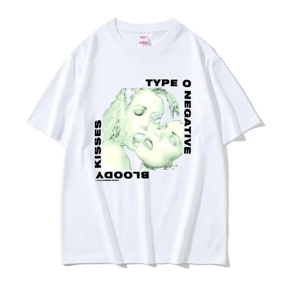 Rockband Type O Negative Tryck Bomulls T-shirt Män Kvinnor Hip Hop Tee Kortärmad T-shirt Sommar Oversized T-shirts Toppar