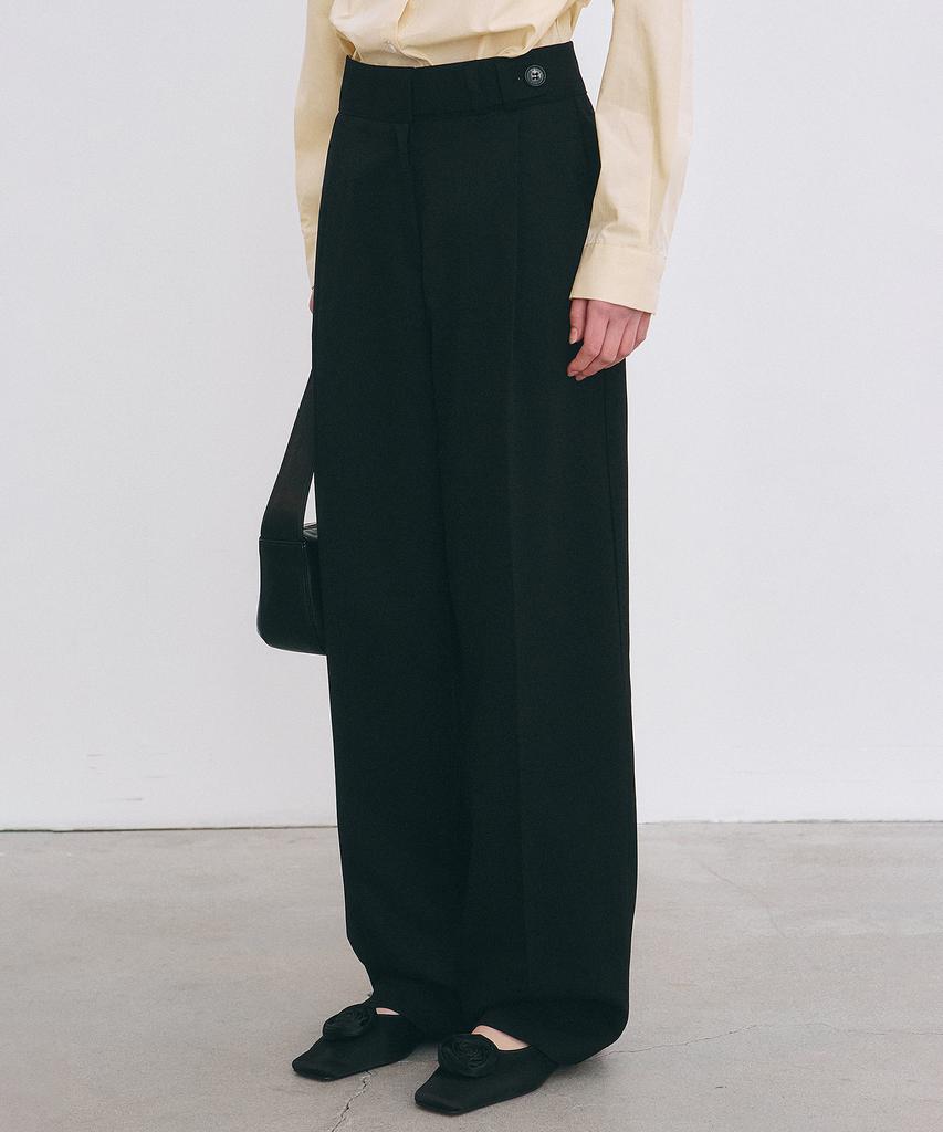 Nigaennikol Minimal Classic Pintuck Slacks_Black