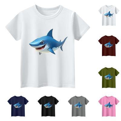 Children's Short Sleeve Neck T-Shirt Animal Print Daily Casual Top