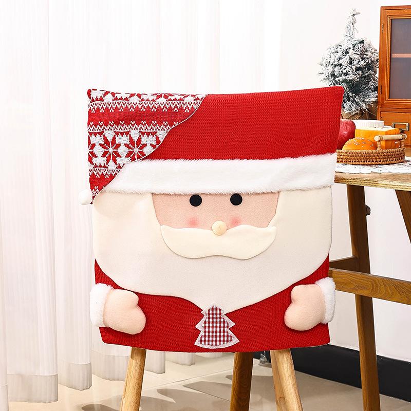 New Christmas Decoration Chair Cover Stool Cover Santa Claus Chair Cover European and American Decorative Ornaments Home Furnishings