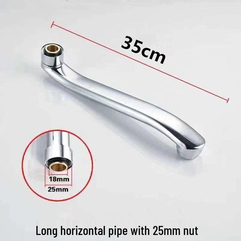 Universal Stainless Steel Kitchen Faucet Spout, Single Handle, Cold/Hot Swivel, Large Bend for Sink Repair