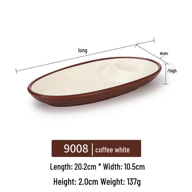 Melamine Rectangular Plate for BBQ & Side Dishes - Imitation Porcelain Tableware