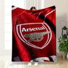 Arsenal Logo with Cannon Design Printed Flannel Blanket for Bedroom, Living Room, Sofa, and Nap