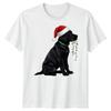 Black Labrador Dog Christmas Holidays Unisexs Unisexs Graphic Tee Santa Hat Lights