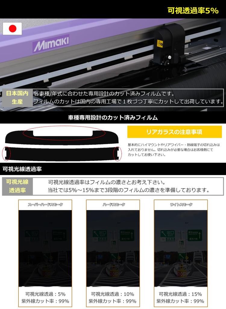 MOS SHIELD Domestically Processed Window Rear for Nissan Tanto High Smoke Super Hard Smoke Film, Set, LA650S/LA660S, Customizable, Mount, Comfortable,