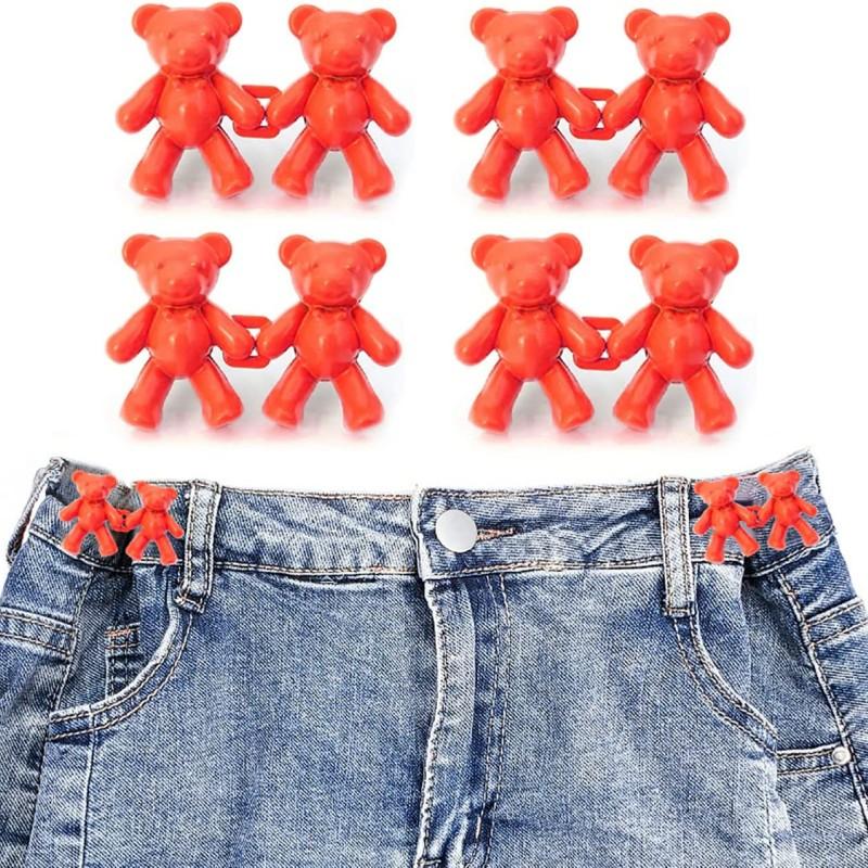 8pcs Fashion Bear Detachable Tighten Waist Button Pin Adjustable Waist Buckle Extender Pin for Skirt Pant
