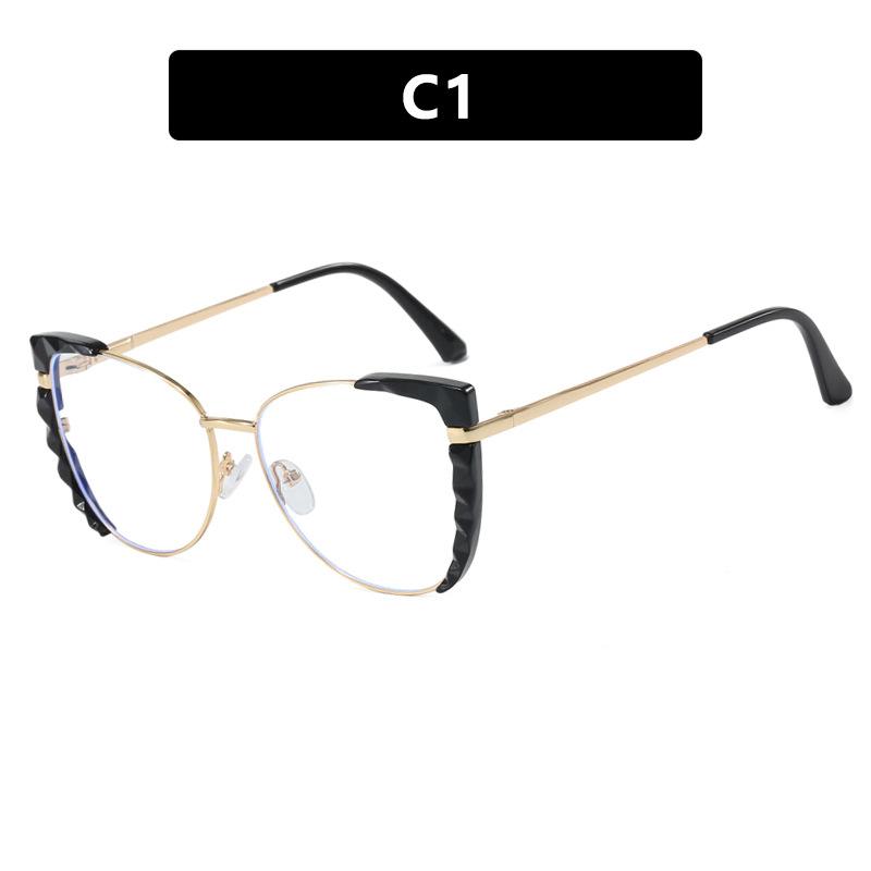 

New Fashion Cat Eye Large Frame Flat Lens Photochromic Reading Glasses Women Anti Blue Light Hyperopia Prescription Eyewear +6.0