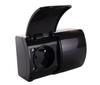 Koala Double Wall Socket IP44 Black