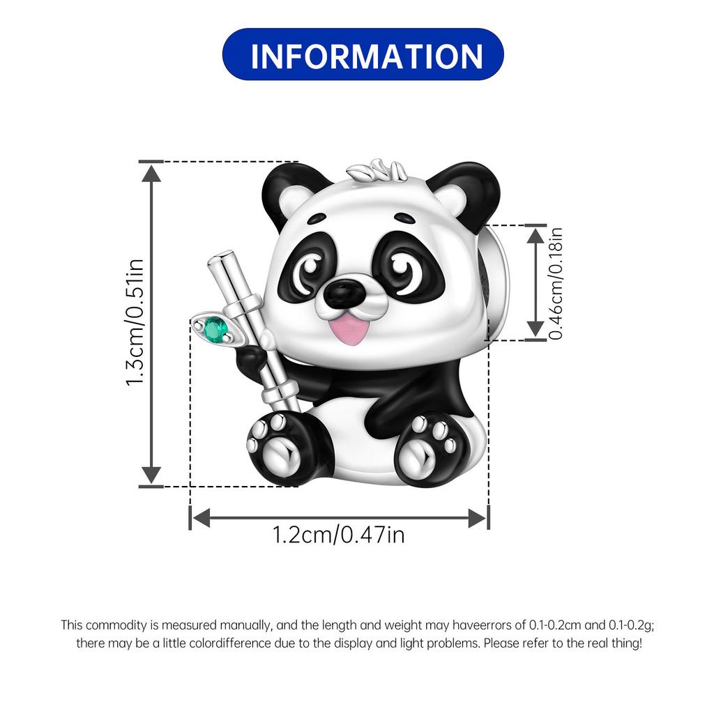 Cute Panda Charm Beads For Bracelet DIY Jewelry Making Accessories Cartoon Pendant Stringing Supplies Craft Parts