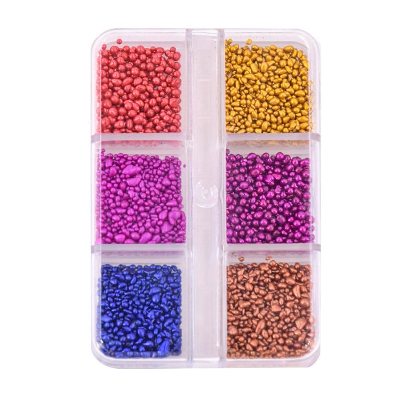 6-Grid Soft Pottery Rhinestone Boxed DIY Cobblestone Suit Nail Nail Jewelry Mixed
