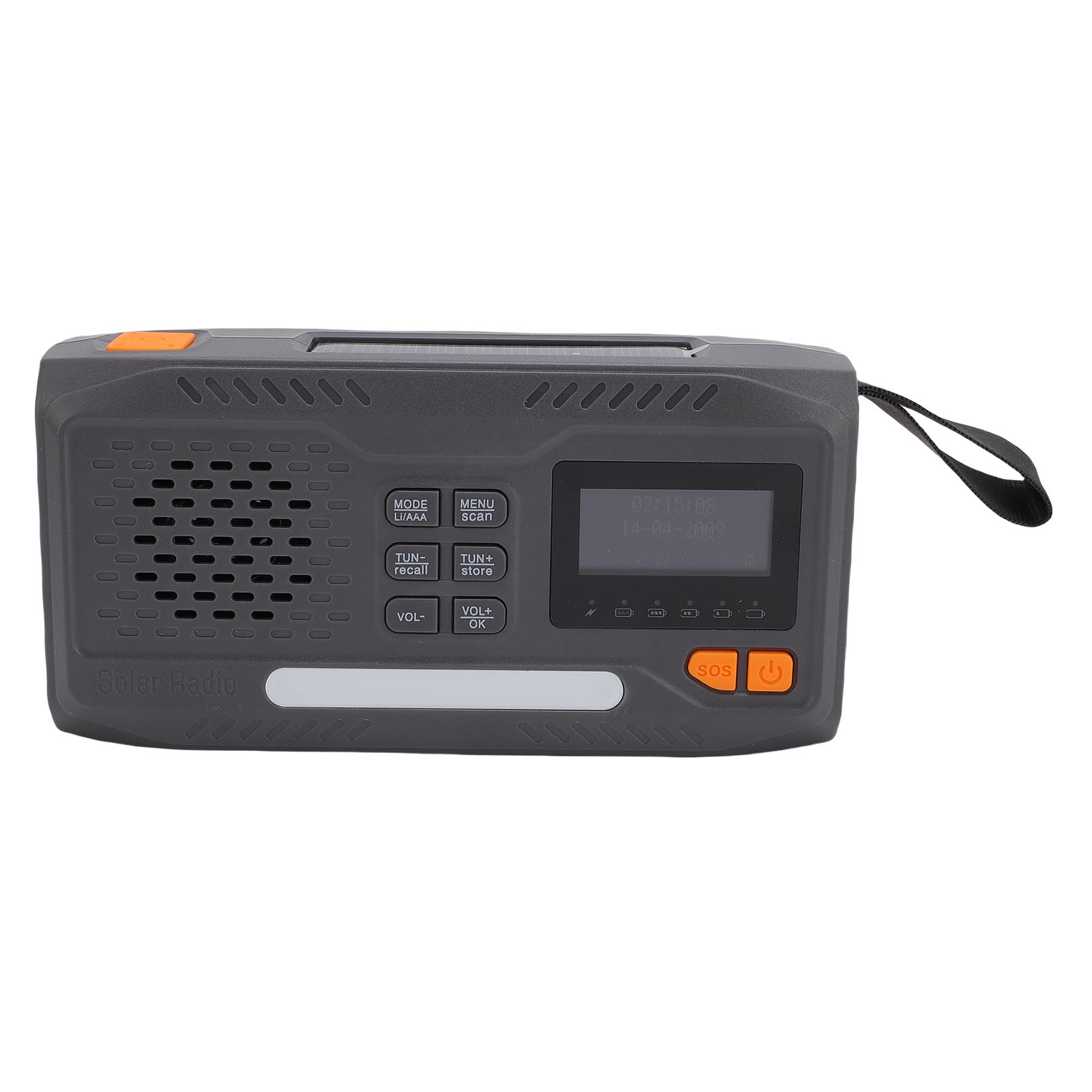 

Аварийное радио с ручным заводом, солнечной зарядкой, DAB FM радио, батареей 7400 мВт·ч, фонариком, цифровым экраном, разъемом для наушников, SOS