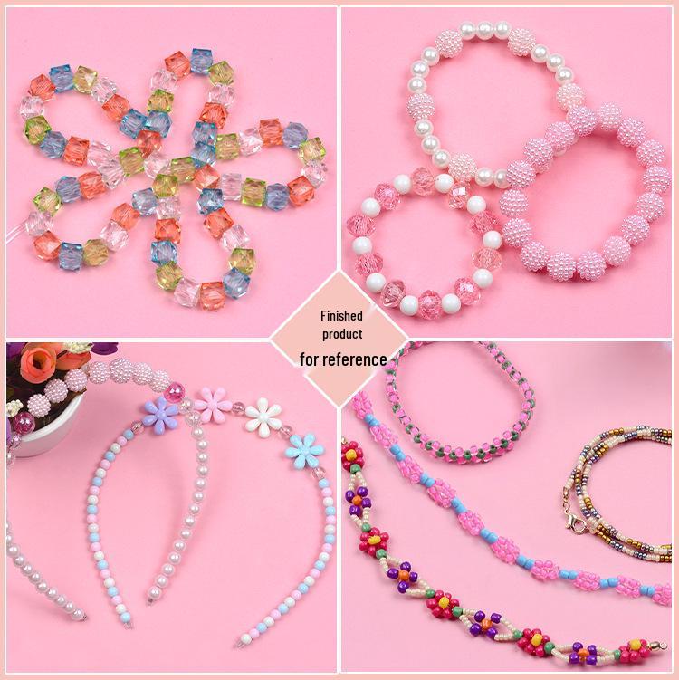 25-Grid Glass Rice Beads DIY Set: Children's Handmade Necklace & Bracelet Beading Kit