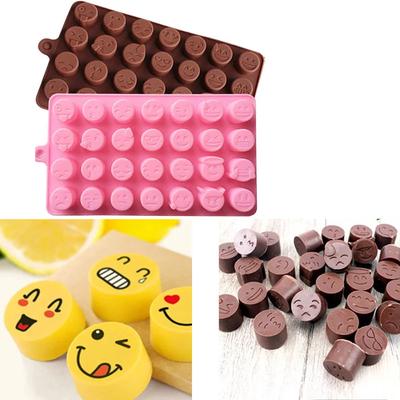 Silikonkakeform 28 Ruter Smiley Memes Uttrykk DIY Sjokolade Fudge Julekake Iskubeform Kjøkken Bakeverktøy For Form