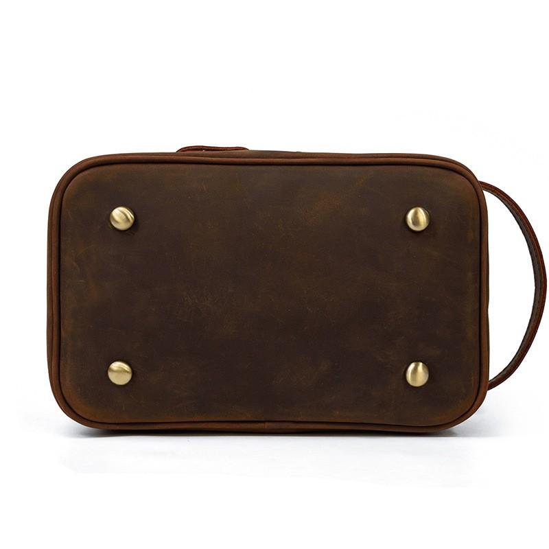 Crazy Horse Leather Wash Bag Vintage Leather Travel Storage Bag Men'S And Women'S Cowhide Storage Cosmetic Bag