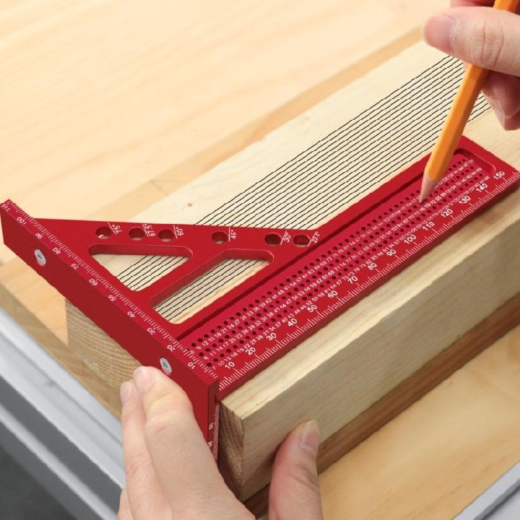 Multiple Angles Measuring Ruler Aluminum Woodworking Square,Angles from 22.5° to 90° Layout Tool for Carpentry