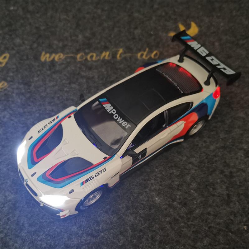 1/32 BMW M6 GT3 Rally Car Alloy Model Car Toy Diecasts Casting Sound and Light Car Toys for Children Vehicle