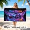 Neon Abstract Theme Beach Towel Personalized Custom Name & Text Soft Quick Dry Beach Towel for Swimming Travel