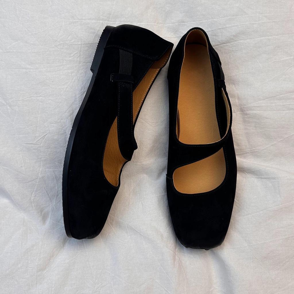 2025 new soft-soled ballet shoes, square head flat-soled French single shoes for women, retro Mary Jane pig nose shoes for women