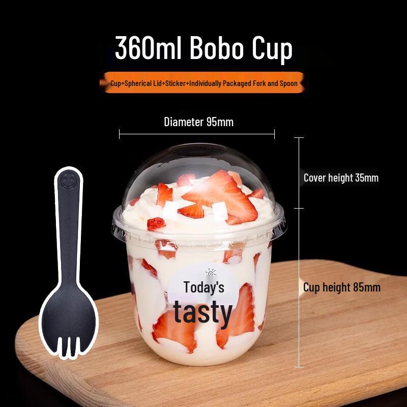 Disposable Plastic Boba & Sundae U-Cups with Lids