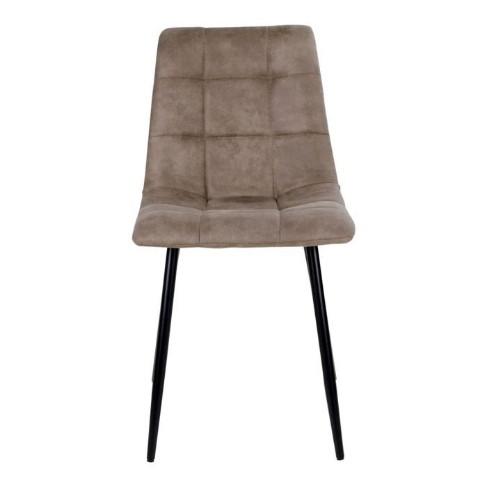 Chaise - HOUSE NORDIC - Middlefart - Microfibre marron clair - Pieds en métal noir - Confort contemporain