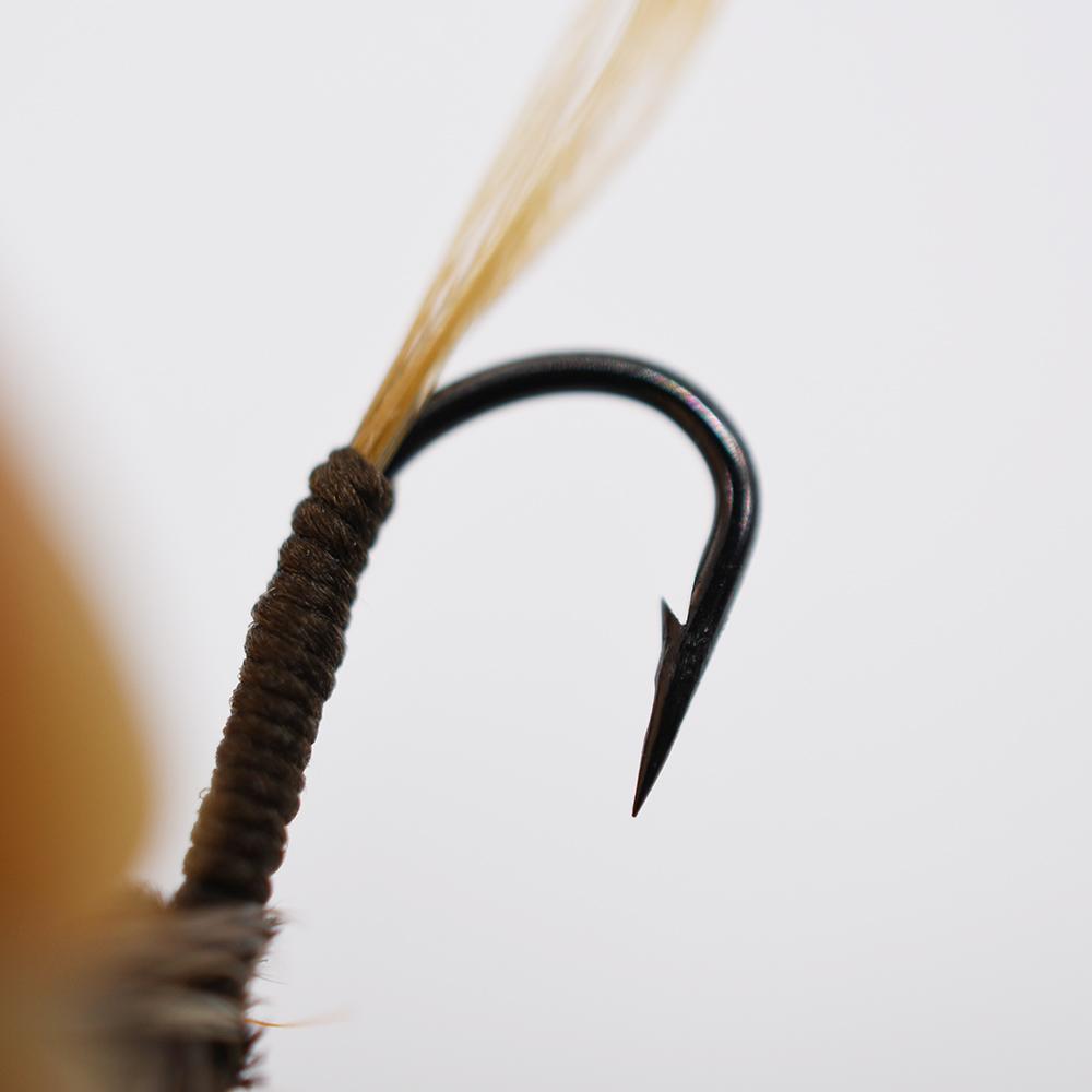 MNFT 10Pcs 10#Orange Grey Caddis Fishing Fly Trout Classic Mosquito May Dry Flies