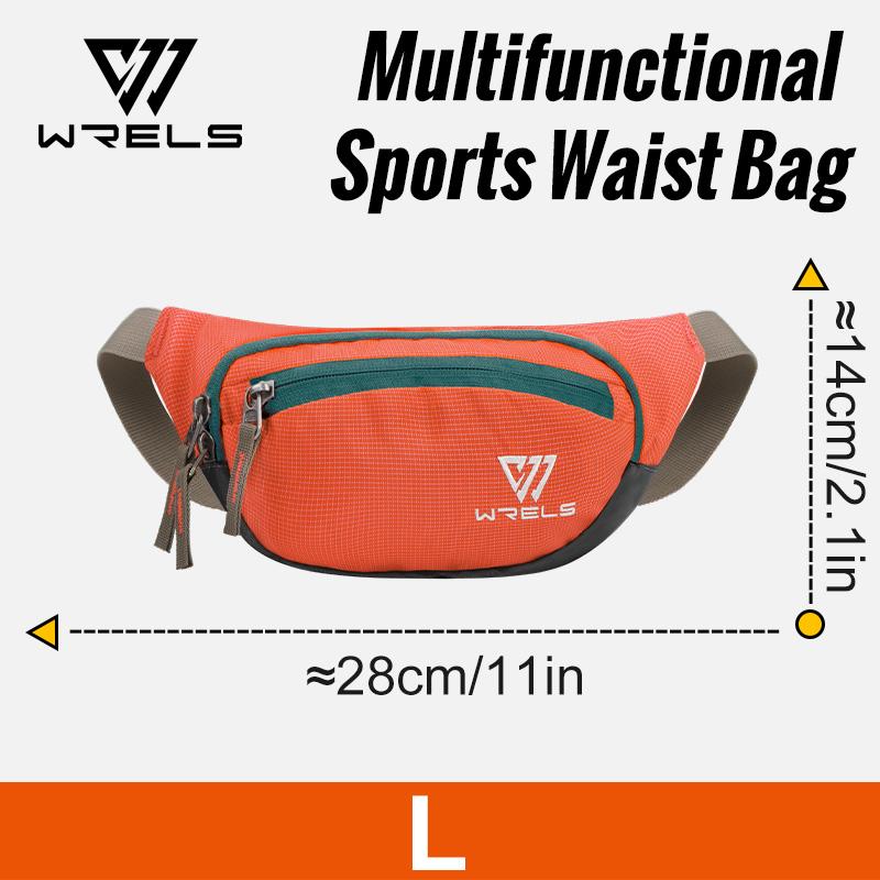 

1 шт., WRELS Большая вместительная поясная сумка с несколькими карманами, регулируемая дышащая задняя накладка с несколькими карманами, дышащая, подходит для пеших и велосипедных прогулок S