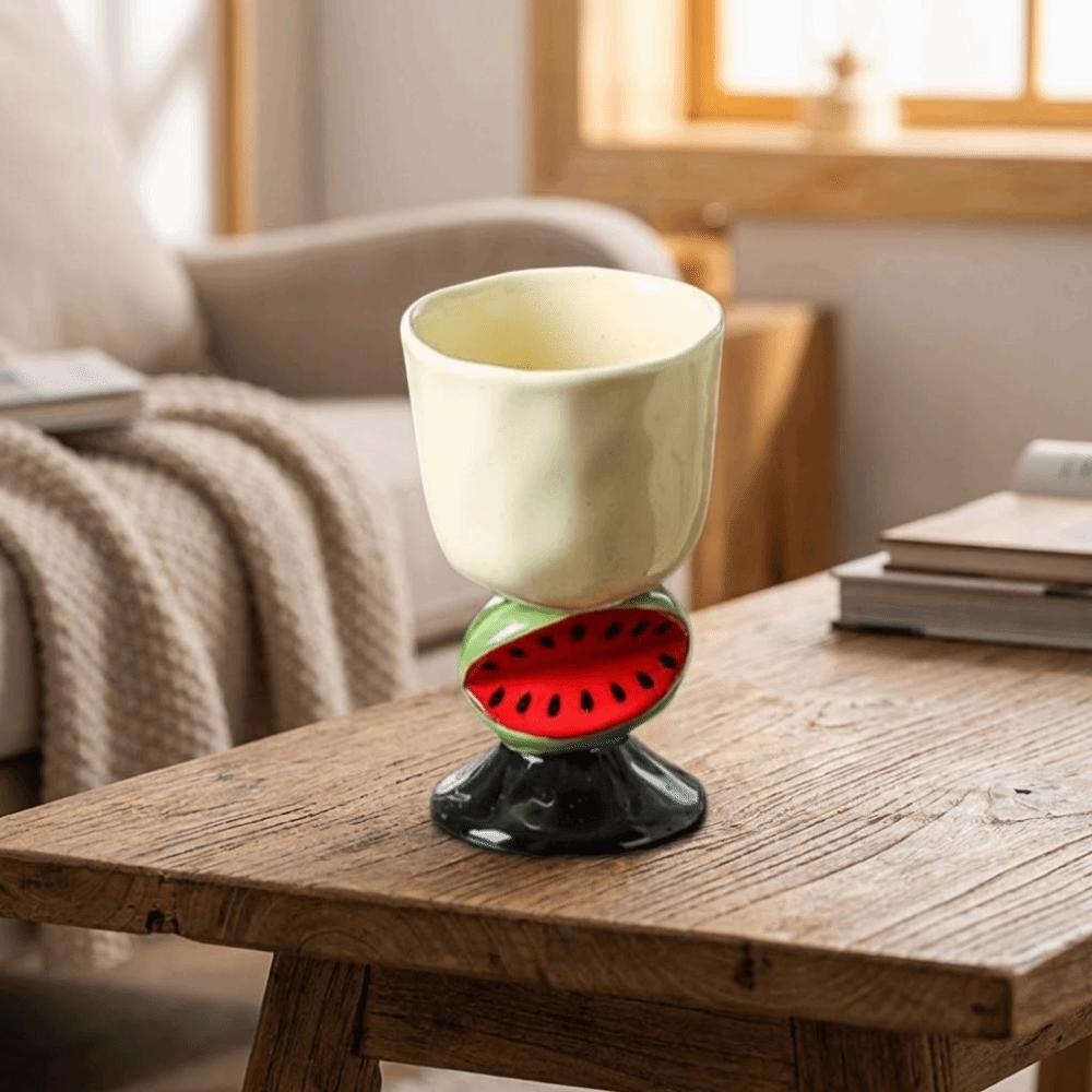 Hand Painted Dessert Cup Exquisite Ice Cream Mug Specific Cup Ceramic Fruit Goblet  Breakfast