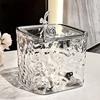 Transparent Storage Box Desktop Organizer with Press Type Lid Dressing Table Storage Case for Keys Trinkets Hairpins Scrunchies