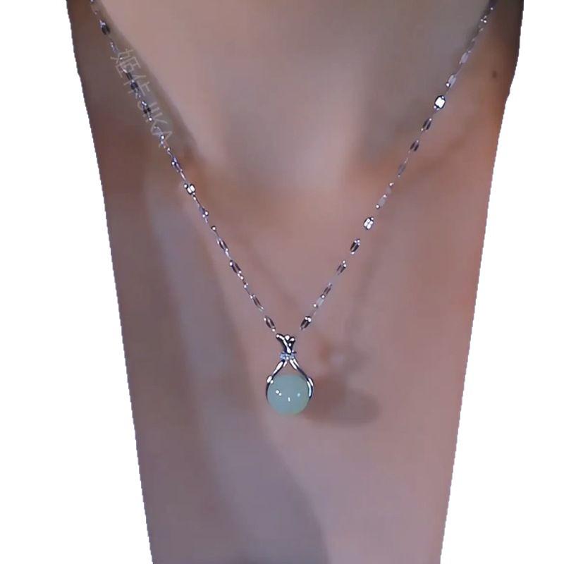 2025 Silver Clavicle Necklace for Women - Non-Fading, Washable, Light Luxury Pendant